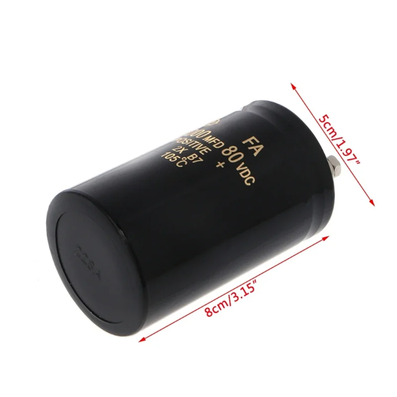 Fresh Bolt Type Capacitor 2200UF/80V High Capacity Electrolytic Construction 50X80mm Size