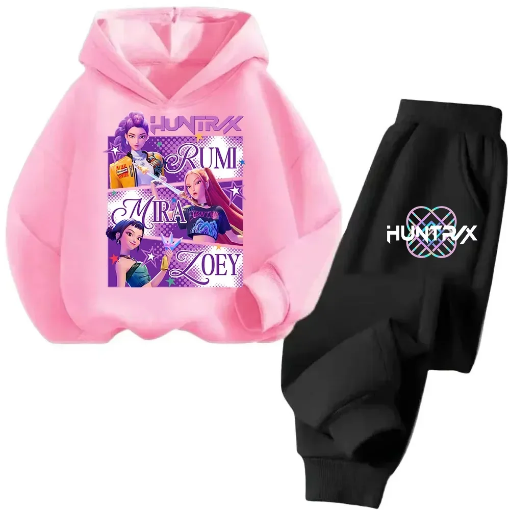 Kinderkleidung: Zoey-Kapuzenpullover-Set für Kinder mit Rumi-Freizeit-Sportshirt für Jungen und zweifarbigen, weichen und bequemen Mira-Hosen für Mädchen. – Detail 2