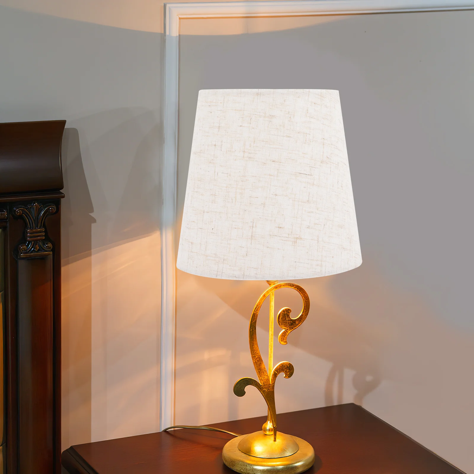 

Fabric Cloth Lamp Shade E14 Lampshade Table Light Chandelier Soft Light Cover for Bedroom Living Room Decorative Lamp Shade