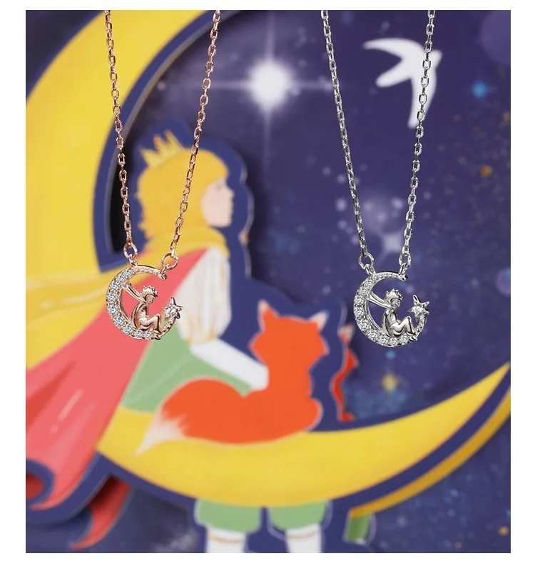 Little Prince necklace with a sense of niche design moon collarbone chain simple temperament star accessories Kids Birthday Gift