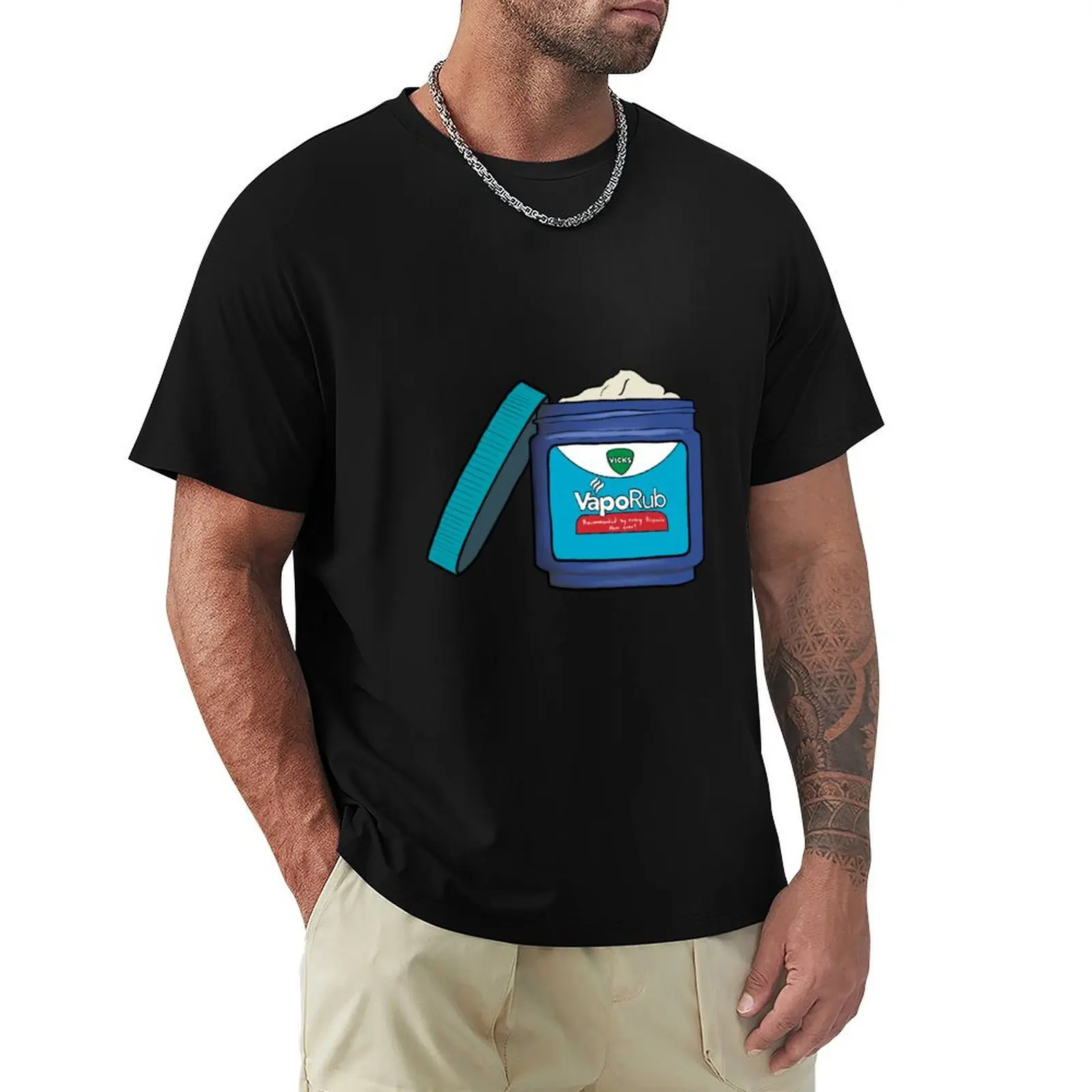 Vaporub ointment drawing sticker Mexican Hispanic T-Shirt mens graphic t shirts T-Shirt