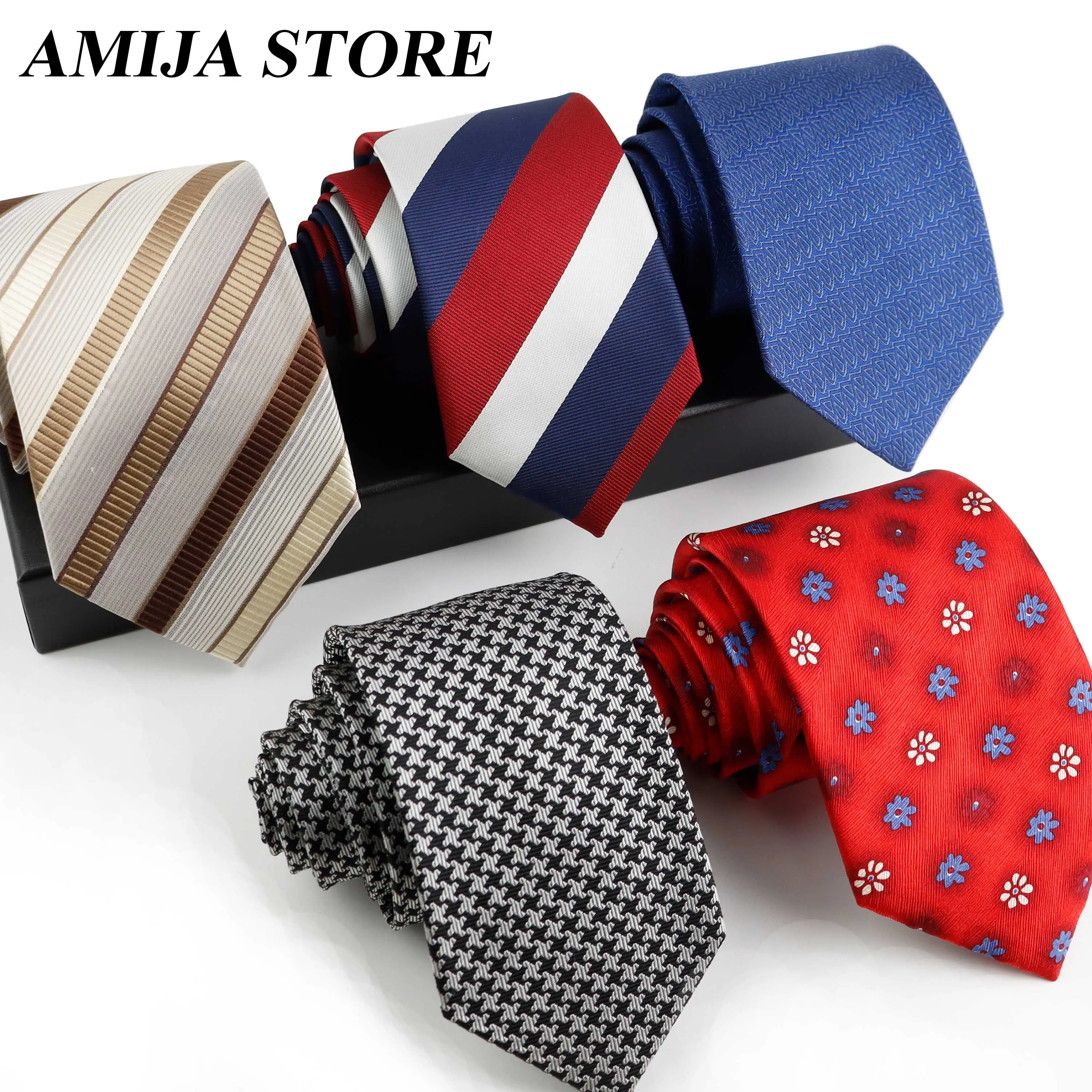 Luxury 8cm Real Silk Jacquard Tie High Quality Classic Business Formal Soft Stripe Necktie For Men Wedding Party Office Slim Tie
