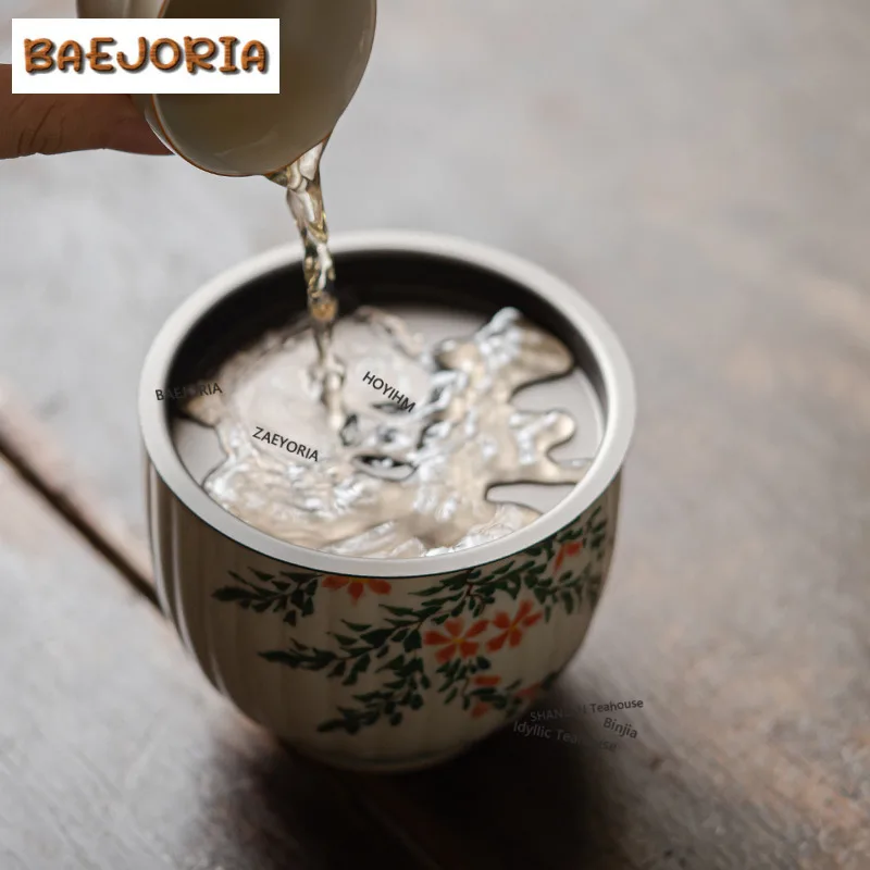 Hand-painted White Daisy Jianshui Washing Cup Bowl Tea Residue Barrel Household Chaxi Chinese Tea Set Accessories Ornaments