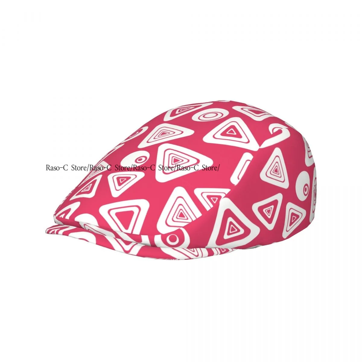 British Gatsby Newsboy Cap For Adults Abstract Pink Triangle Flat Peaked Cap Autumn Winter Beret Hat