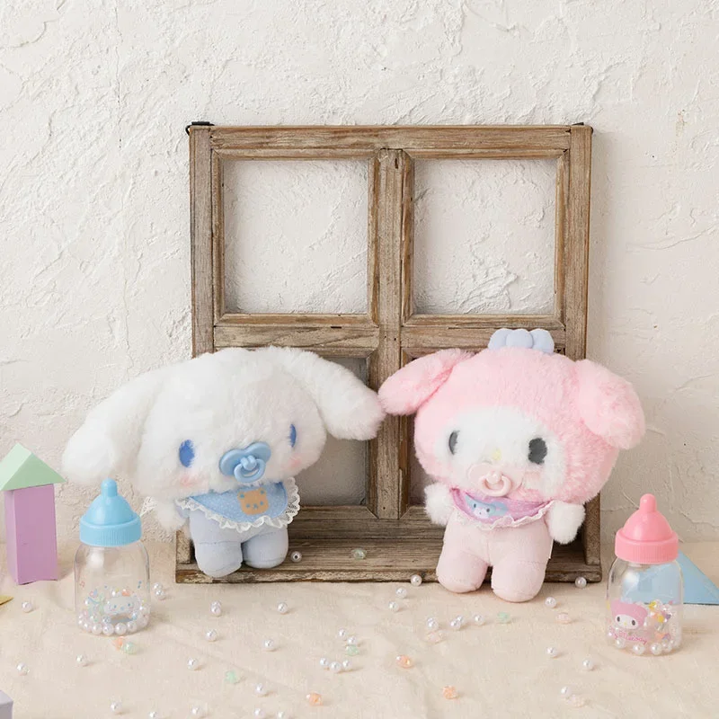 

Sanrio 14 см Kawaii Cinnamoroll My Melody детское платье, костюм для малышей, детское искусственное плюшевое сердце, милый набор звеньев, подарки