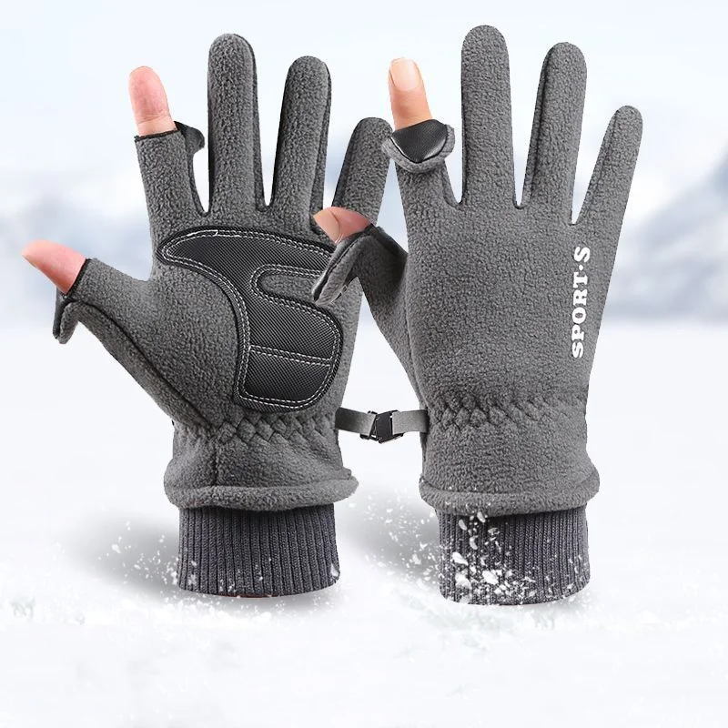 

Men's Gloves Winter Elegant Full Finger Warm Thicken Polar Fleece Windproof Touch Screen Driving Riding Ski Glove Women