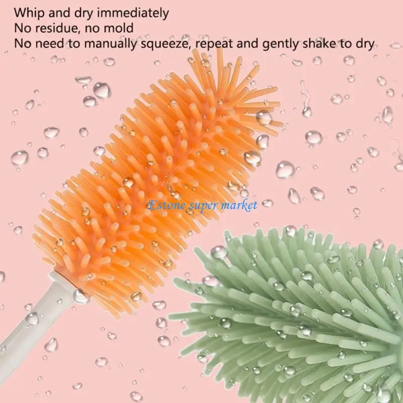 090B Multifunctional Milk Bottle Scrubber Pacifier Brush with Straw Brush for Baby