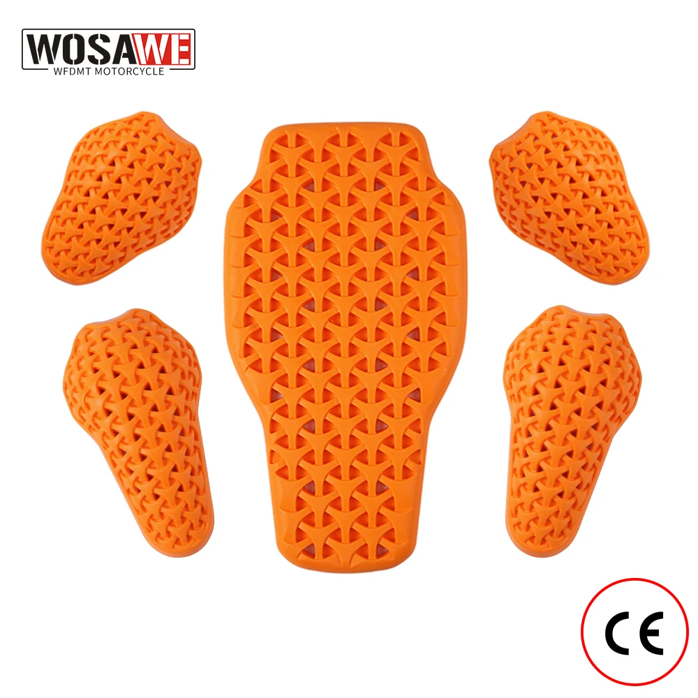 

WOSAWE Motorcycle Armor CE Certified Jacket Insert Back Protector High Elasticity Rider Armor Back Pad Moto Shoulder Elbow Pads