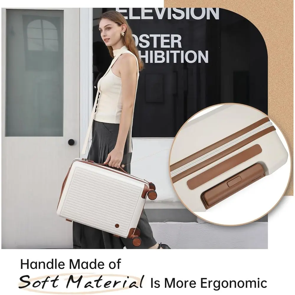 20-Inch Silvery Hardshell Spinner Luggage, TSA-Approved Compact Carry-On with 22x14x9 Dimensions