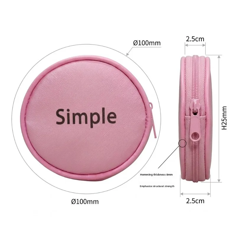 Mini Round Coin Purse Classic PU Leather Portable Small Wallet Versatile Change Pouch for Daily Use