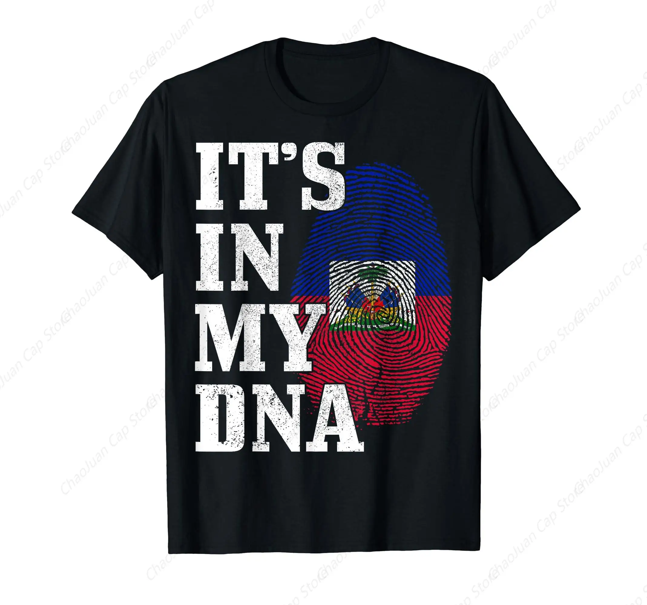 

Haiti It's In My DNA Fingerprint Haitian Flag Pride T-Shirt