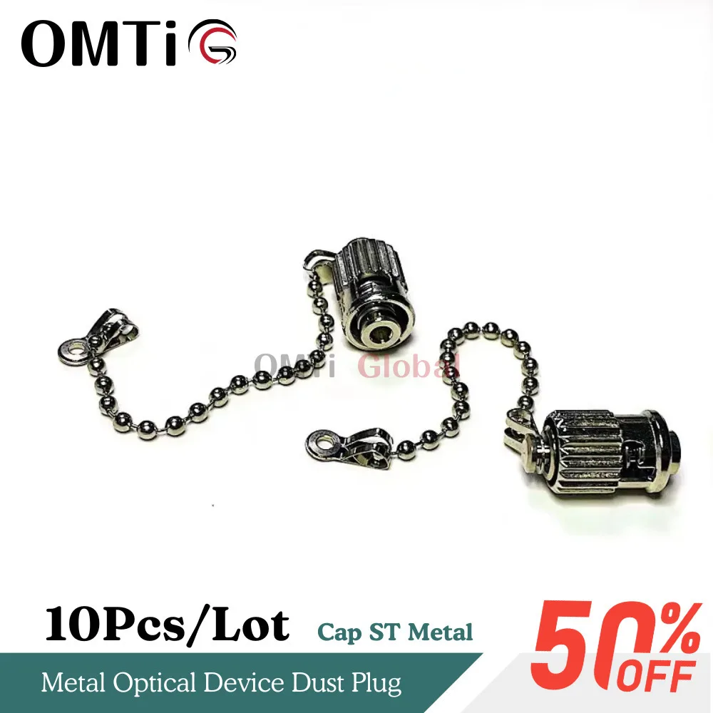 Cap ST Belt Chain 10Pcs Metal Optical Device Dust Plug For Fiber Optic Adapter Protective Cover