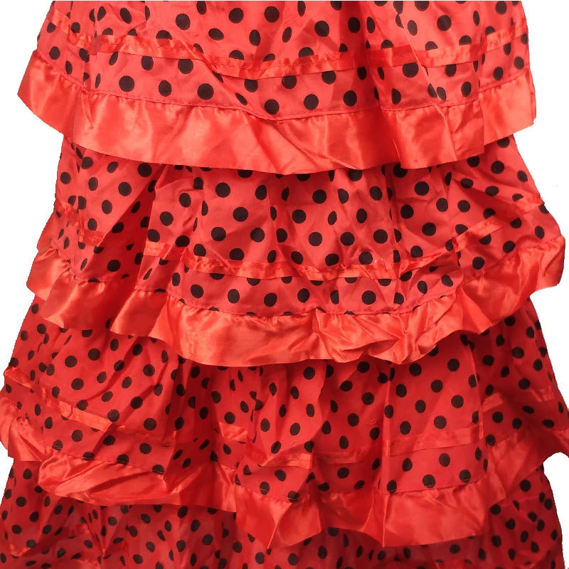 Vestido de baile flamenco español tradicional para niñas falda clásica de estilo gitano Flamengo Festival de corrida de toros chica mexicana roja