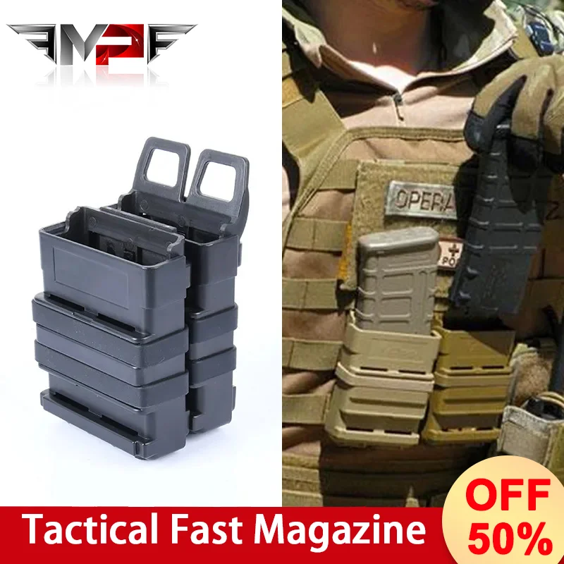 Tactical New 2 PCS 5.56 Fast Mag Holder Molle Quick clip hunting accessories AR15 rifle pistol Glock 17 magazine Pouch Easy Take