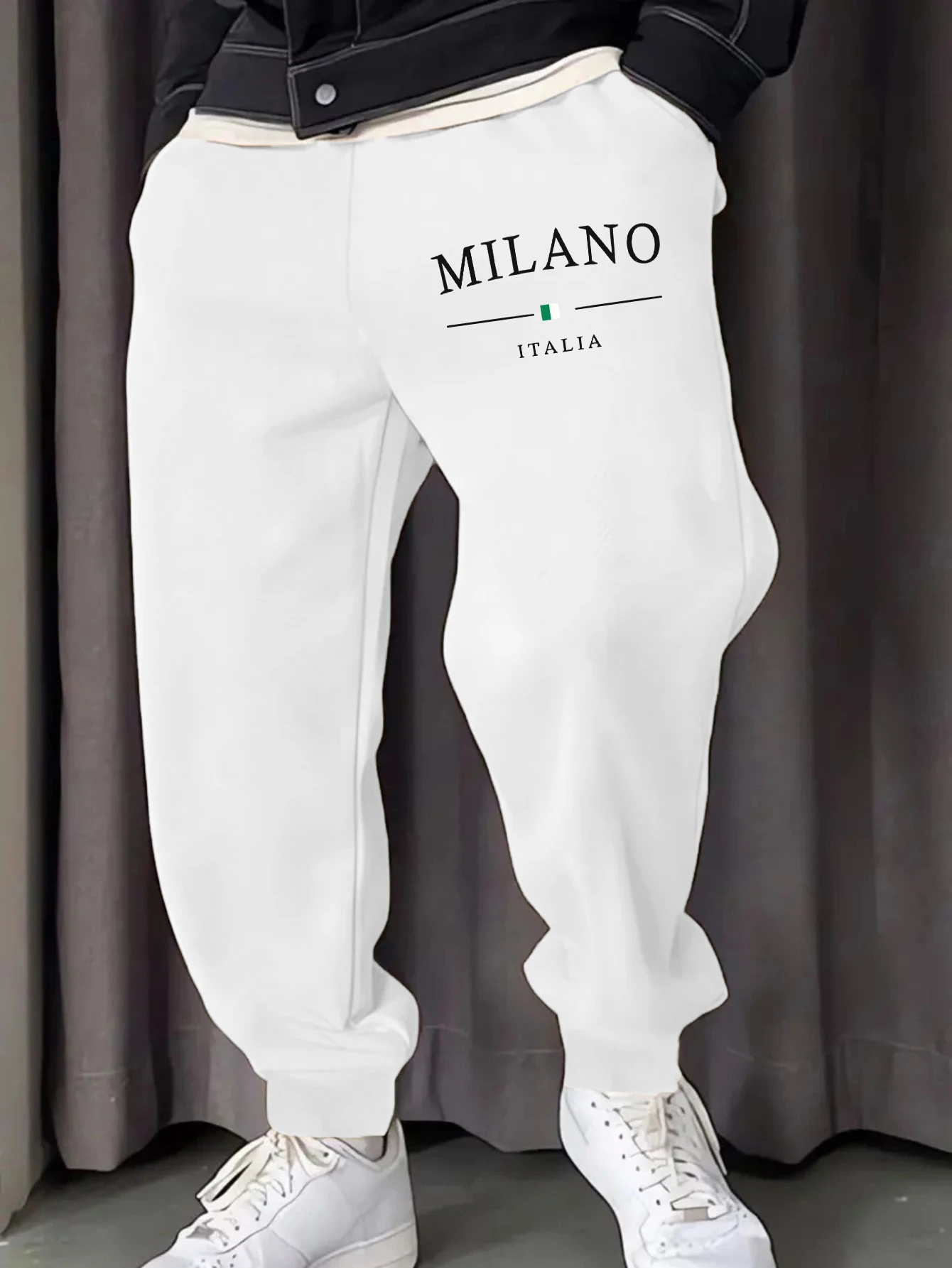 

Italia Milano Creativity Print Men Long Pants Comfortable Pocket Sweatpants Fashion Fleece Sportpant Autumn Jogging Pant