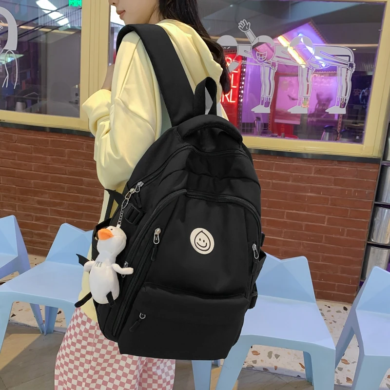 Grande feminino bonito faculdade mochila menina livro de viagem mochila náilon moda senhoras lazer saco do computador portátil dos homens sacos de