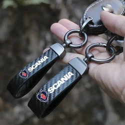 Car Key Chains KeyChain Leather Keyrings Ring Carbon Fiber Texture for Scania K250 K280 K310 K320 K490 SERIE G P S SerieX