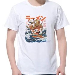 Funny Great Ramen Off Kanagawa Under A Wave Japan Graphic Printed T-Shirt Casual Short Sleeve Harajuku Streetwear Men Clothing