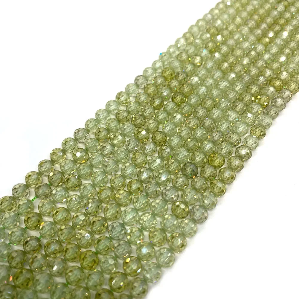 Natural Stone Zircon Small Loose Beads for Jewelry Making DIY Bracelets Necklace2/3/4/6mm Facet Round Beads Charms Accessories