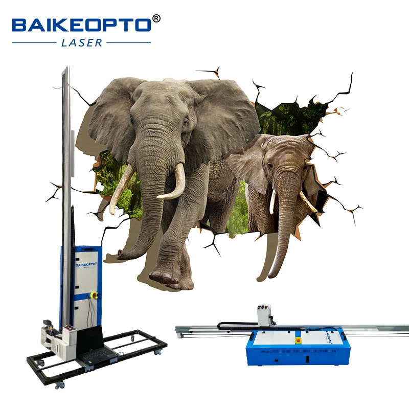 

Double DX7 High Speed Five Color CMYKW UV Inkjet Wall Printer and 3D Wall and Floor 2in1 UV Wall Printer/UV Ground Printer