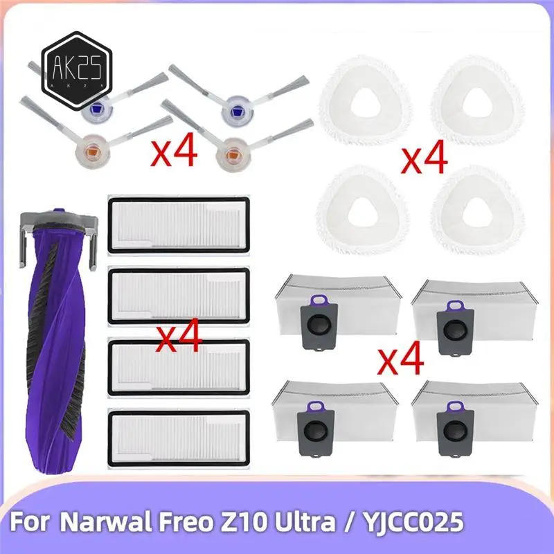 

AK25-подходит для Narwal Freo Z10 Ultra Z10/YJCC025, детали пылесоса, основной ролик, боковая щетка, чехол, мешок для пыли