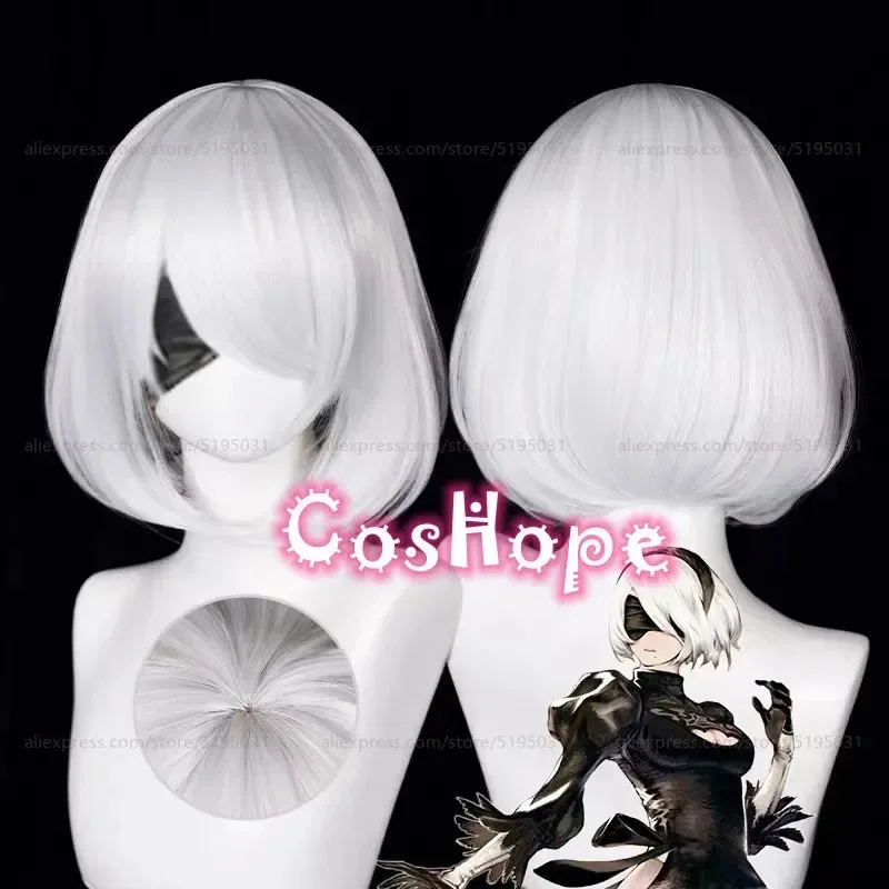 9S Cosplay Wig 2b Wig White Wig Cosplay Anime Cosplay Wig Heat Resistant Synthetic Wigs Hair