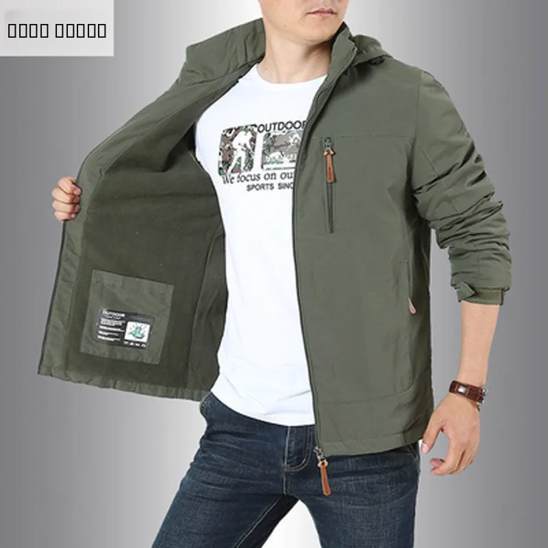 

New Men's Mid-Late Life Jacket Autumn Winter Casual Jacket Fashionable Urban Style Windproof Nylon Long Sleeve Zipper Cl...