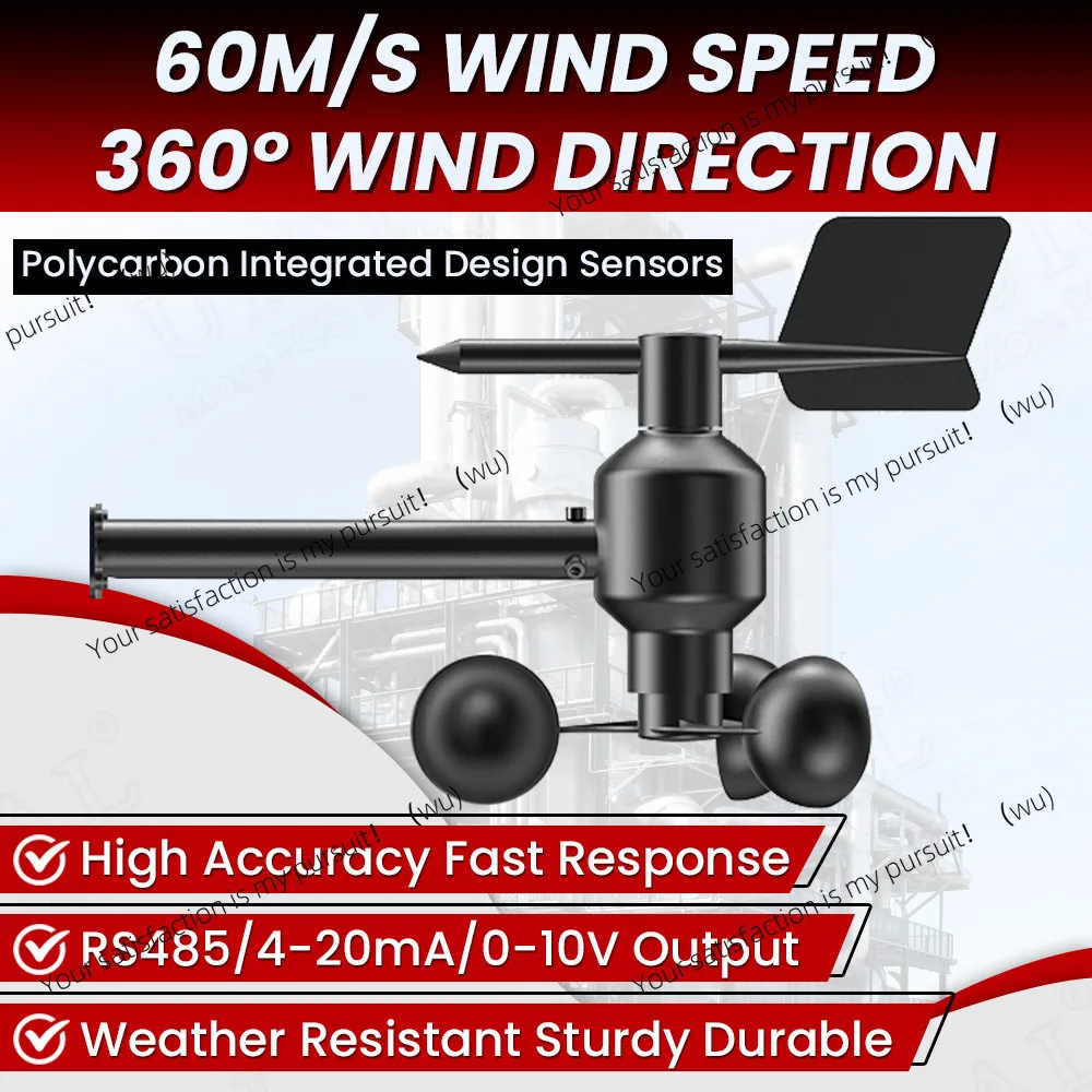 

Polycarbon Wind Speed Sensor 0-60m/s Agricultural Weather Station Monitoring
