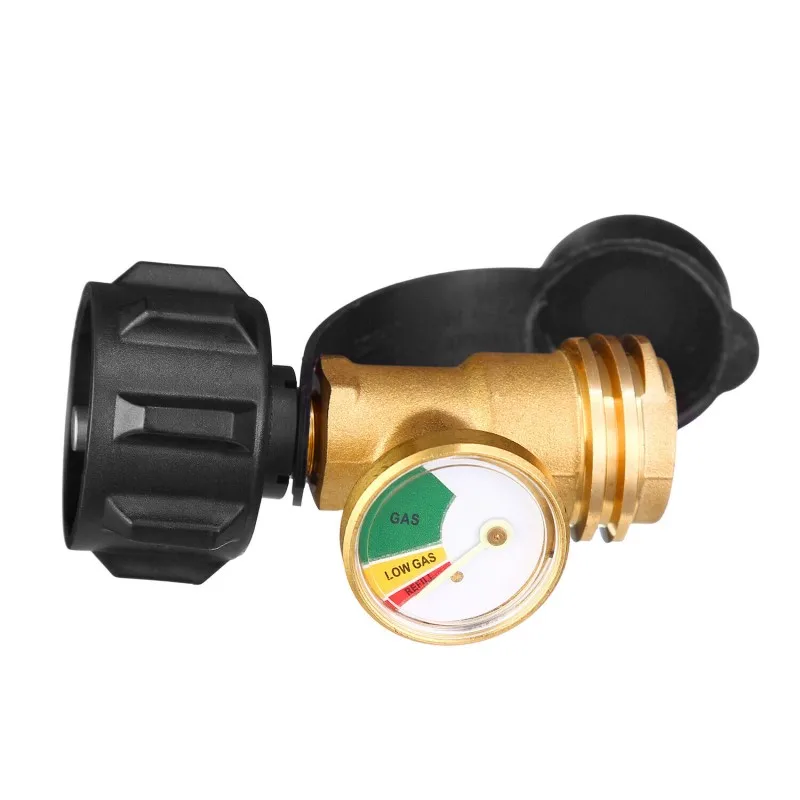 Type Propane Tank Gauge Level Indicator Leak Detector Gas Pressure Meter for RV Camper, Cylinder, BBQ Gas Grill, Heater