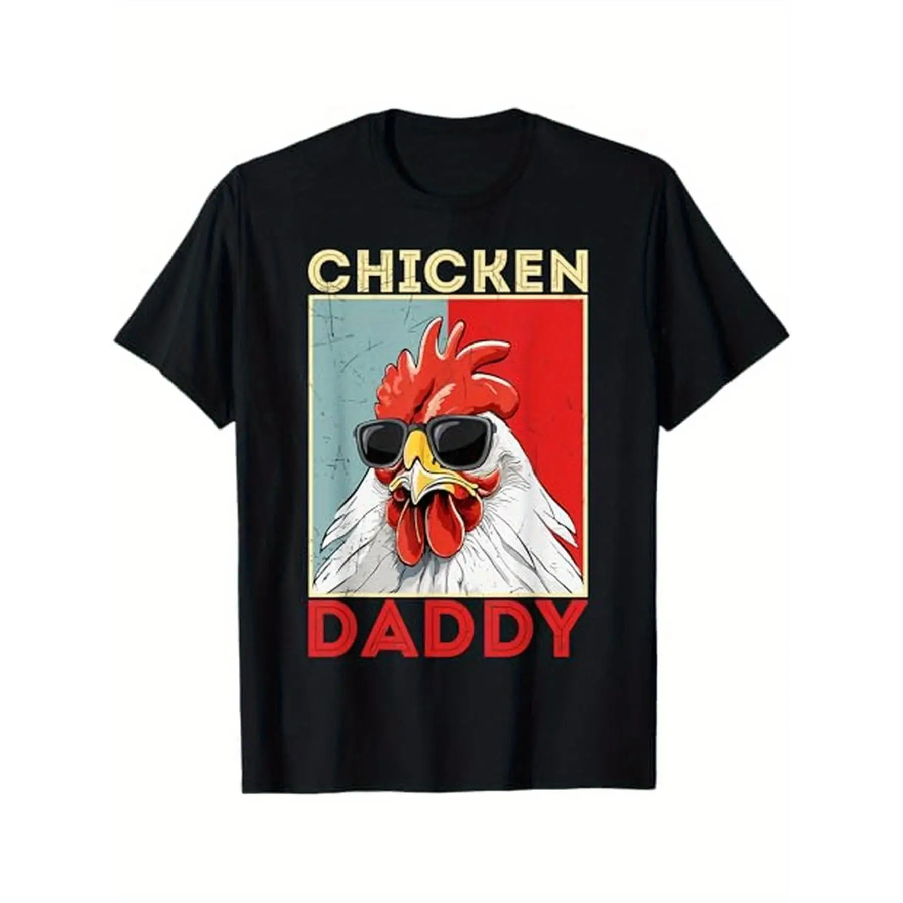 

Chicken Daddy T-Shirt Men's Funny Rooster Sunglasses Print Tee Farm Animal Lover Gift Country Life Dad Birthday Present