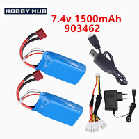2S 7.4V 1500mah Lipo Battery For Wltoys 12428 144001 A979-B RC Car Spare parts 903462 Lipo Battery or 7.4 v charger