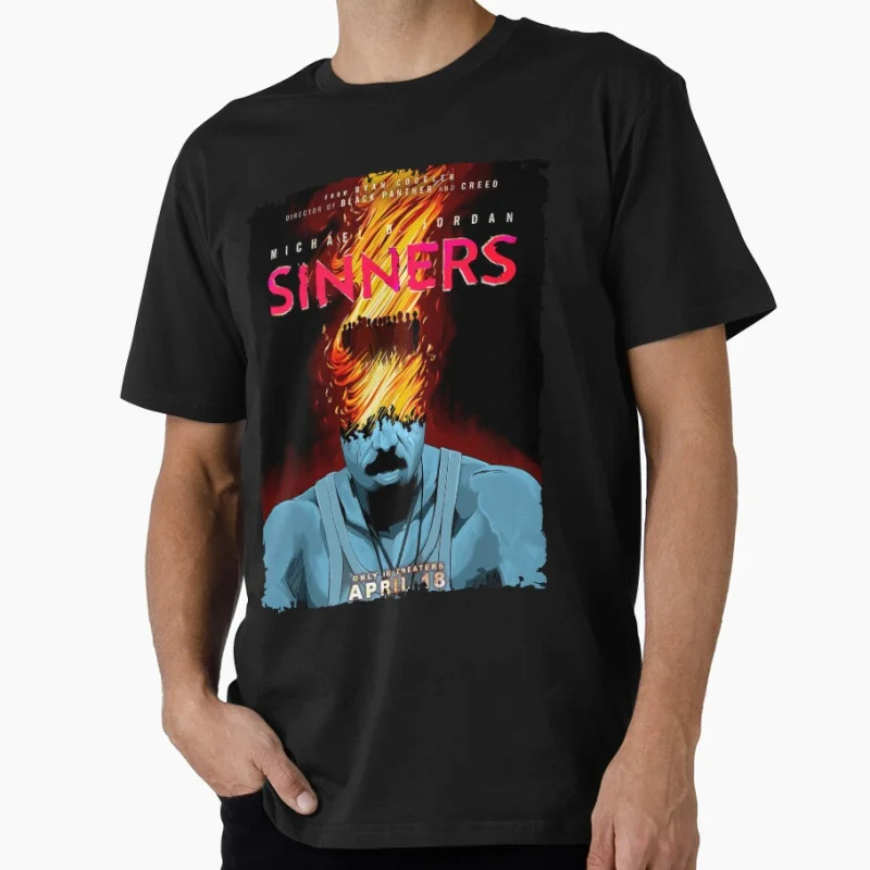 

Sinners 2025 Movie horror vampire Dancing With The Devil gift T shirt for men Large size Tops S-6XL printed clothes