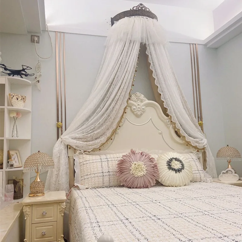 French bed curtains, classical and elegant decorations, bedside gauze  palace extensions, light luxury bed curtains, - view 2