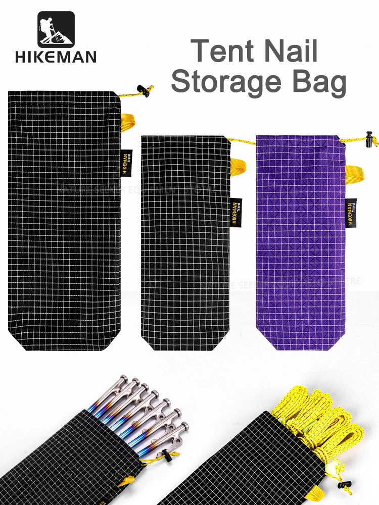 Tent Nails Storage Bag UHMWPE Camping Gear Outdoor Tools Organizer Ground Pegs Drawstring Bag Camp Hiking Equipment