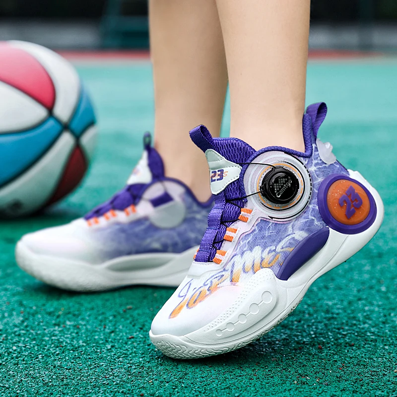 

Children's Basketball Shoes Boys Spring Autumn Mesh Breathable Sneaker Anti slip Wear Resistant Running Footwear High Quality