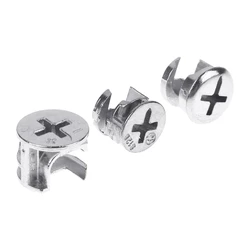 Nickel Thickened Eccentric Wheel Bed Wardrobe Cabinet Panel Furniture Assembly Accessories Three In One Connector