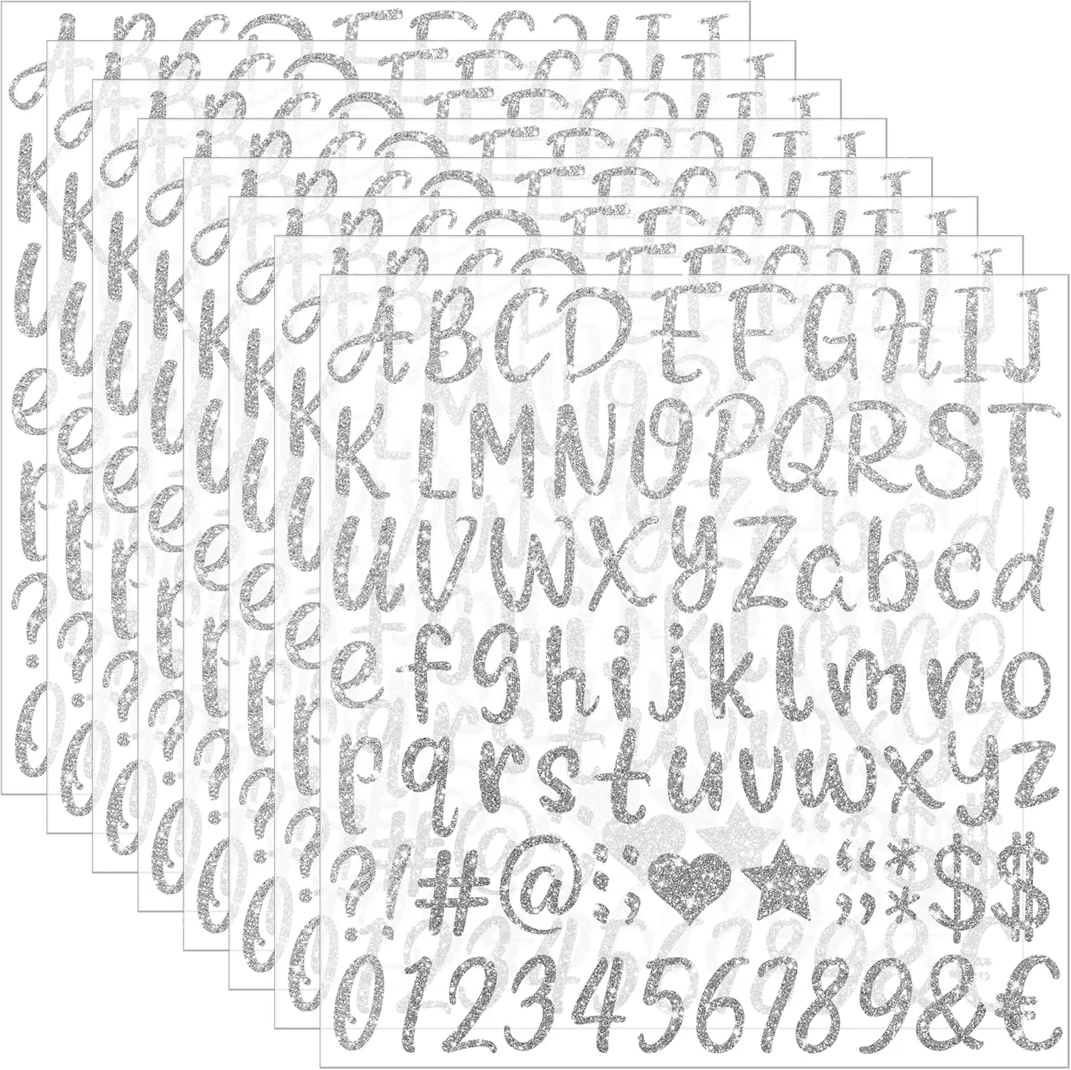 

Наклейки-буквы 8Shtees Glitter из водонепроницаемой самоклеящейся виниловой пленки для выпускных шапок, бутылок с водой, кружек, почтовых ящиков, скрапбукинга