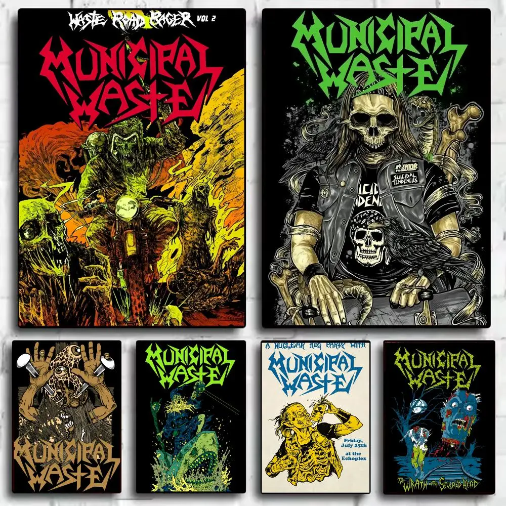 

Rock Band M-Municipal Wastes Poster Game Fancy Wallart Sticker for Living Room Bar Aesthetic Painting Decoration Room Wall Decor