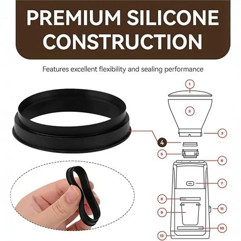 YCOC-Gasket Replacement Accessory For Baratza Encore/ESP/Virtuoso+ Coffee Grinder- Silicone Seal Ring 6 Pcs