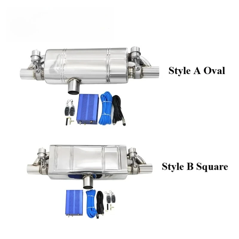 

SYPES Universal T Style Car Exhaust Pipes Vacuum Variable Valve Mufflers Remote Control Blast Road Races Muffler Sound Wave 63mm