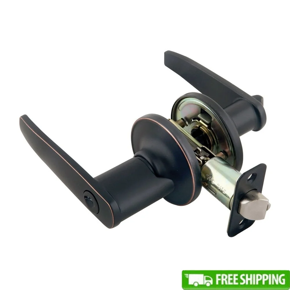 

Keyed Door Lever Lock Oil Rubbed Bronze Interior Exterior Security Entry Lock ANSI Grade-3 Fire Rated Universal Fit