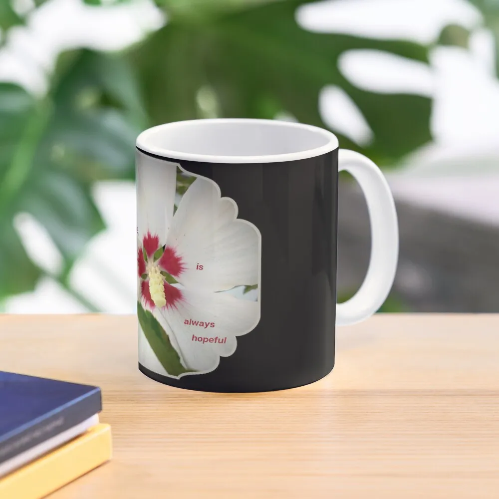 

Glowing White Rose of Sharon with Red Center #11 Defining True Love Collection Coffee Mug Set Thermal Mug