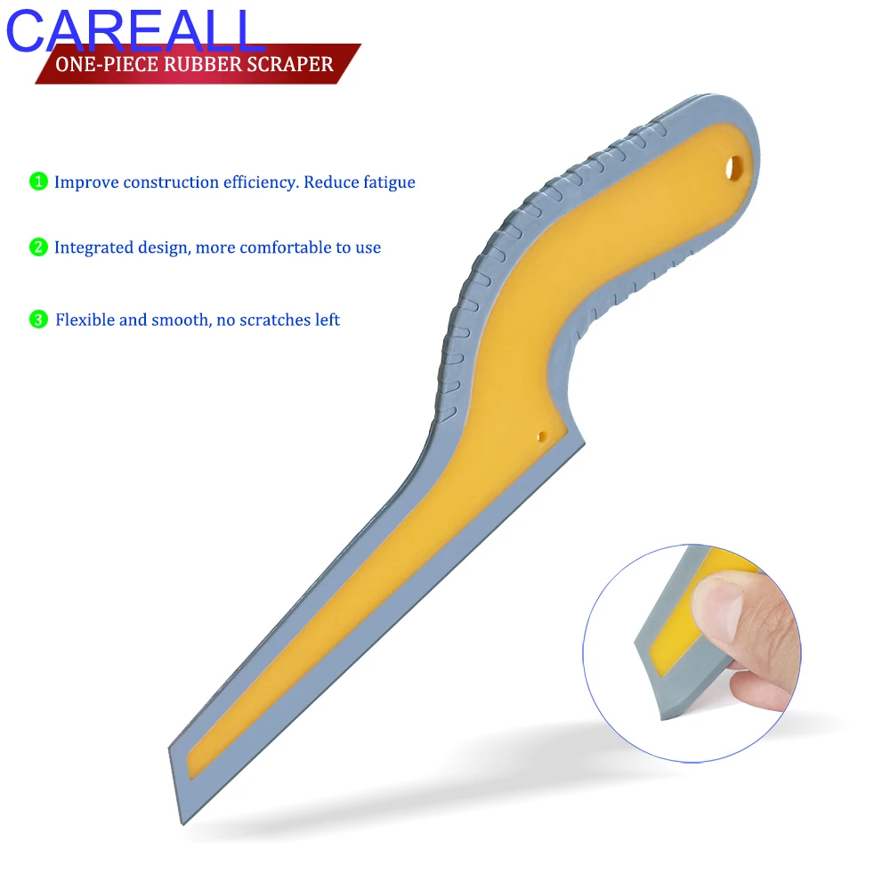 CAREALL Rubber Scraper Handle Water Wiper Squeegee for Window Tint Carbon Fiber Vinyl Windshield Car Wrap Application Tools