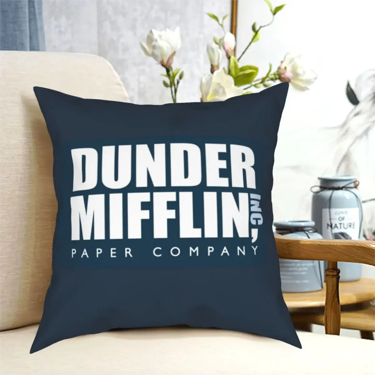 Dunder miflin وسادة ، غطاء وسادة بوليستر ، ديكور للمكتب ، 18 بوصة ، للكرسي ، دروبشيبينغ