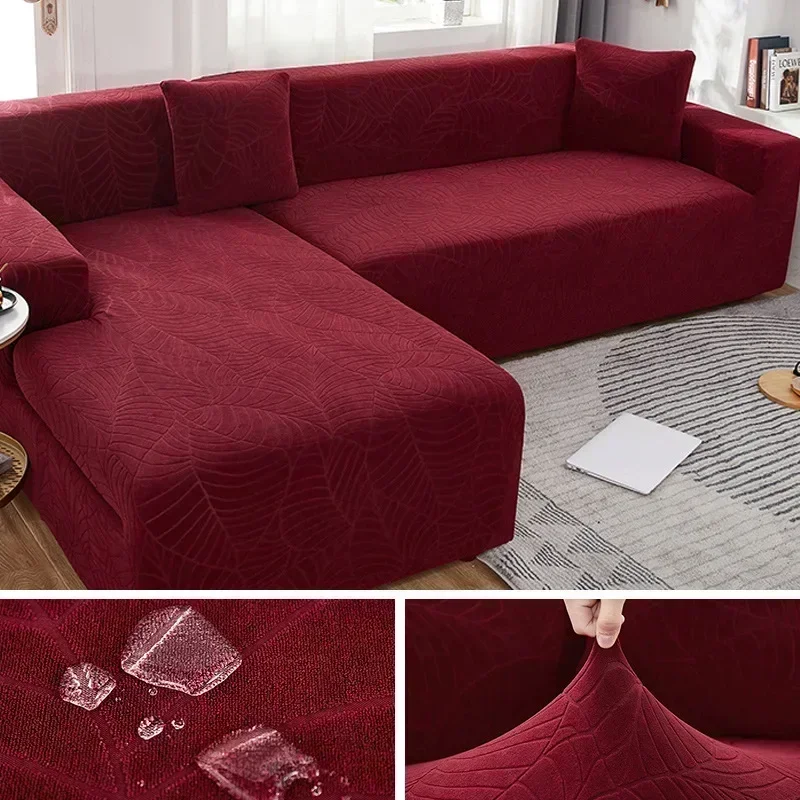 Waterdichte Dikker Bankhoezen 1/2/3/4 Zetels Jacquard Effen Couch Cover L-vormige Sofa Cover Protector bankhoezen