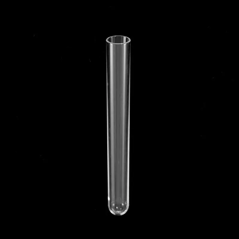 200Pcs/Pack 12x100mm Transparent Laboratory Clear Plastic Test Tubes Vials With Push Caps School Lab Supplies