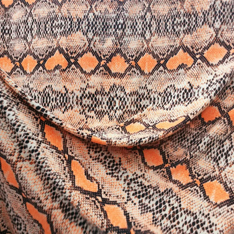 Buona Grigio di Cotone/spandex 4-Side Stretch Vestito di Seta del Latte Tessuto Del Serpente Del Modello Del Leopardo di Ballo Della Stampa del