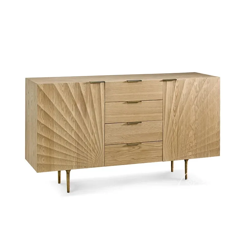 

Шкаф-сервант, современный минималистичный шкаф из массива дерева, креативный гофрированный шкаф для хранения чая, ресторанный шкаф