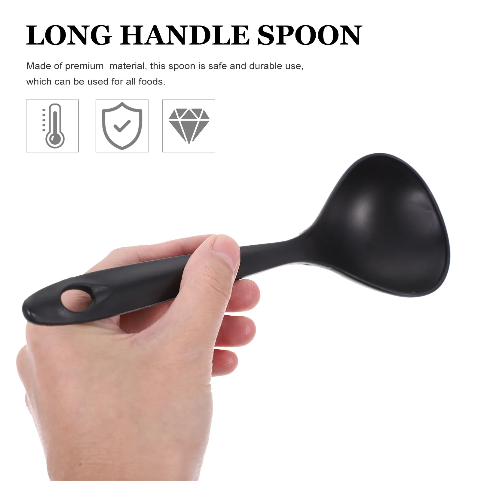 

2Pcs Long Handle Soup Spoon Eco-Friendly Material Perfect for Home Kitchen Restaurant Use Rice Hot Pot