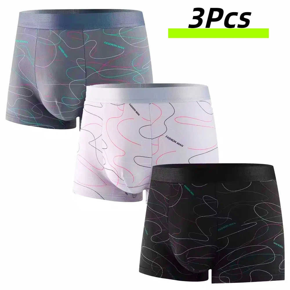 

3 шт., мужское нижнее белье, мужские короткие трусы-боксеры, короткие мужские короткие сексуальные простые модные дышащие удобные спортивные трусы для фитнеса, бега